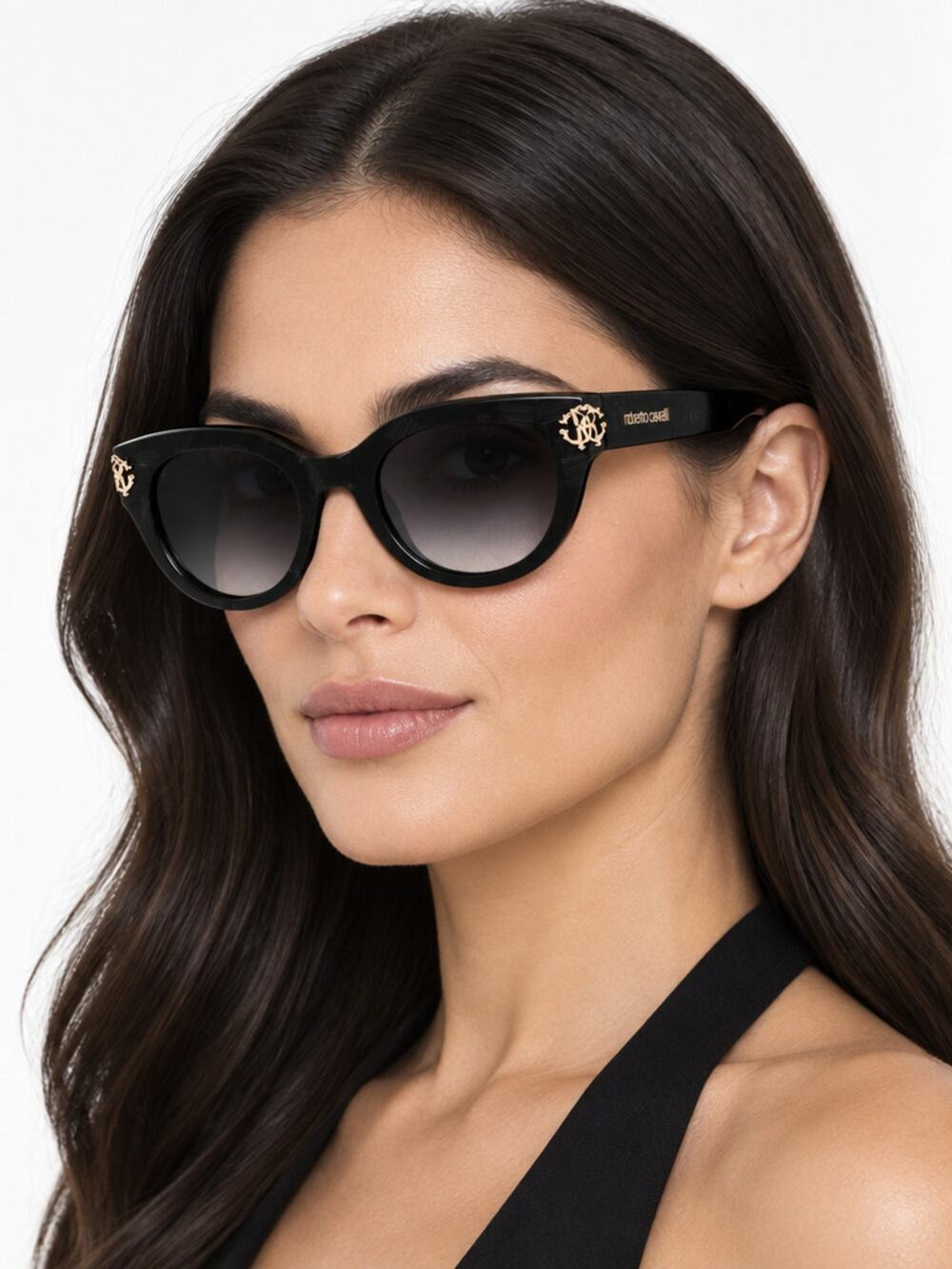 NEW Roberto Cavalli SRC065M 0981 Shiny Black Sunglasses Authentic